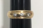 Vintage 14K Gold 3 Diamond Ring sz 9 Wedding Gypsy Band 5.75g — photo 6