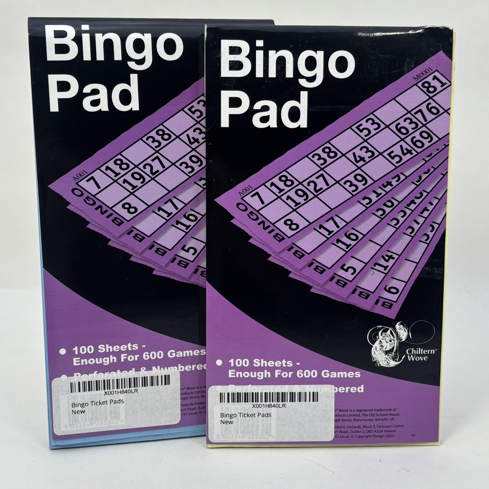 Bingo Pads 2x 200 Sheets Total – Flyers Single Tickets Sheet Coded Game Cards