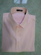Jonny Joy Mens Pink Slim Shirt Italian Made Cotton Blend Half Sleeve