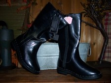 WONDER NATION GIRLS DRESS BOOTS SHOES SIZE 3 BLACK ZIPPER SIDE BEAD DESIGN NEW