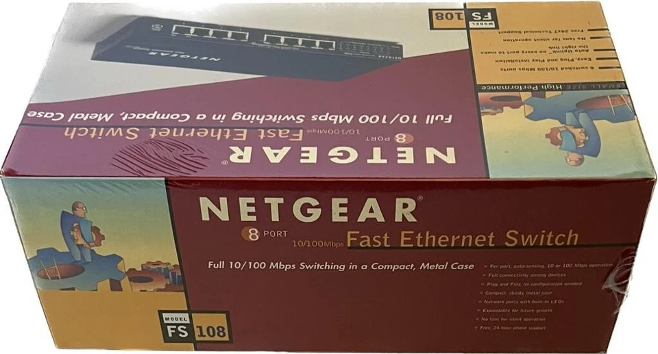 NETGEAR FS108NA 8-Port 10/100 Fast Ethernet Switch IN A COMPACT METAL CASE - Image 2 of 4