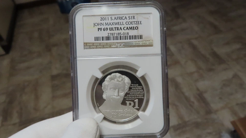 2006 South Africa John Maxwell Coetzee NGC 69 Silver 1 rand african 1300 mintage - Image 4 of 4