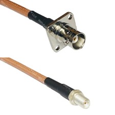 RG400 BNC Flange Female to SMA FEMALE RF Cable FAST-SHIP LOT