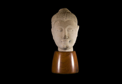 Ein Antiker Kopf eines buddha. Sandstein. Thailand, Ayuthia Periode 16 17. Jh - Bild 1 von 10