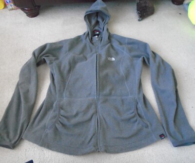 North Face Polartec dünne Fleecejacke Full Zip Damen grau Größe L Large