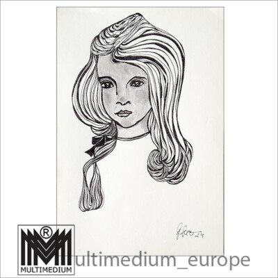 Original ink drawing Gisela Geser title: The Child Who Was a Gold Piece