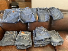 FR WORK JEANS, 11 PAIR, 36X34 MENS. WOLVERINE...