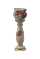 MINIATURE DOLLHOUSE 1:12 SCALE PINK & WHITE JARDINIERE (STAND & VASE) - D2338