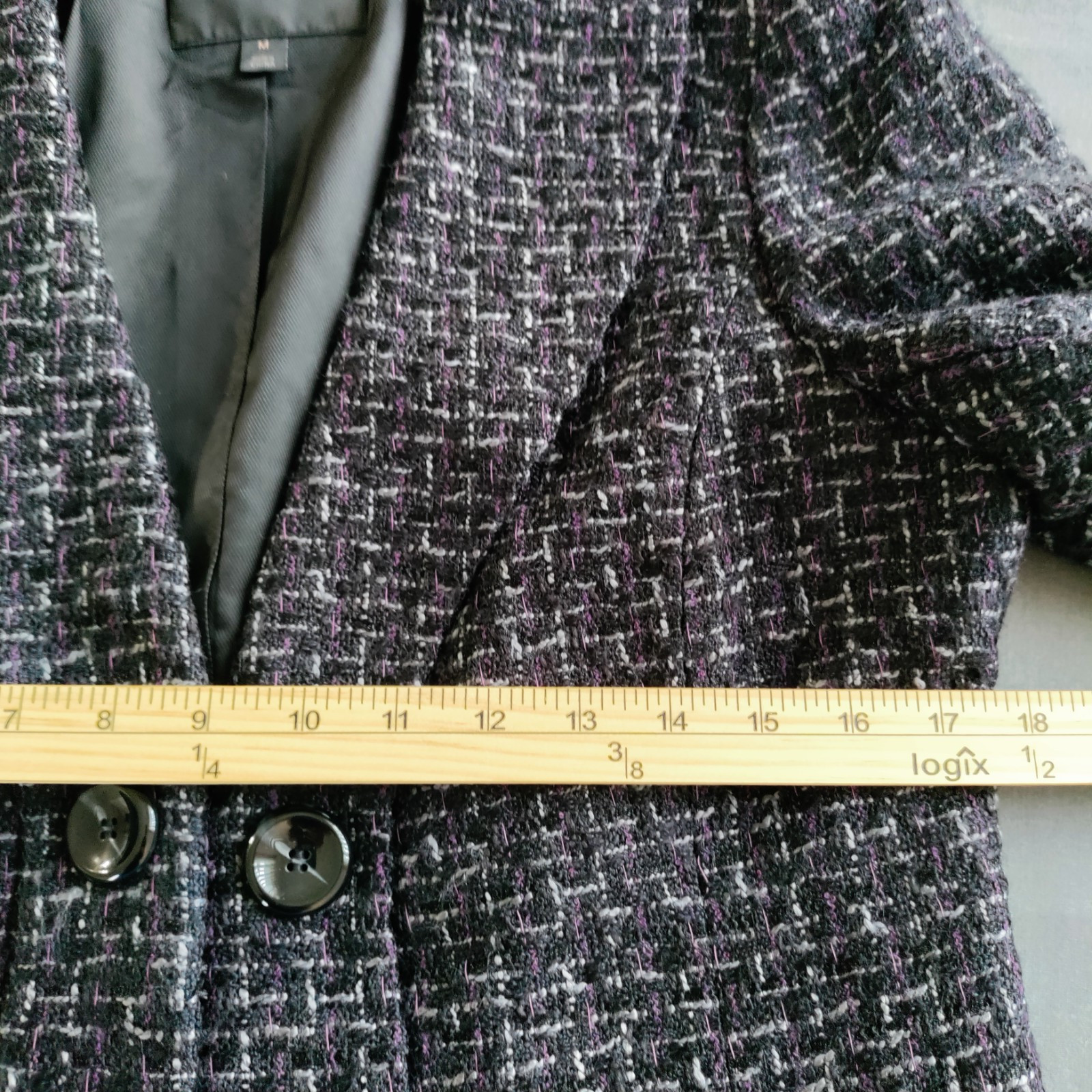 Nordstrom Classiques Entier Women Tweed Jacket Blazer Open Front M Office Casual