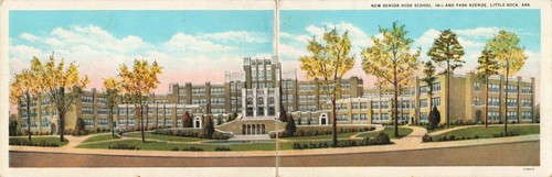 Neu Senior High School, Little Rock, Arkansas AR - c1925 klappbarer Panorama-PC