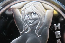 1 Oz Pure .999 Bare Silver Art Round #1 Bikini Girl Flipper Coin Lady w/ Capsule