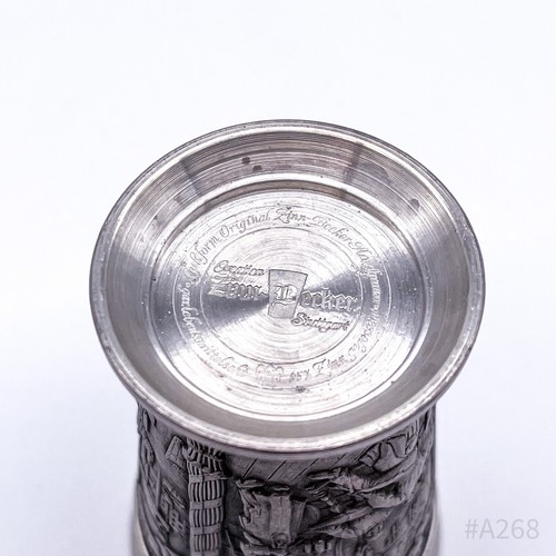 Zinn-Becker Schnapsbecher aus Zinn mit Reliefdekor Original Zinn-Becker | 6cm - Bild 6 von 6