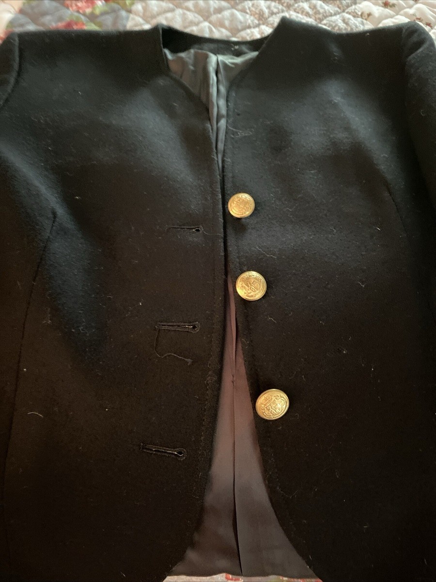 Navy Wool Blend Jacket Gold Buttons Sz 6/8 Not Sure Of The Sz.! 18