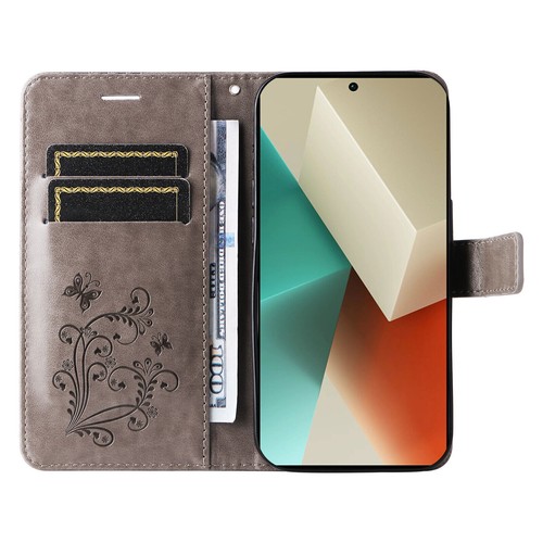 Butterfly Leather Wallet 3D Phone Case for Xiaomi 14 13C Redmi Note 12R 13 K70e - 第 5/20 張圖片