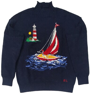 Polo Ralph Lauren Men's Sailing Boat Mock Neck Sweater Size XL | eBay
