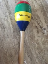 Melissa And Doug Wooden Wood Maraca Red Green Yellow Blue Toy