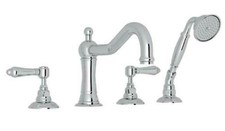 Rohl Acqui A1404LMAPC Chrome Column Spout Tub Faucet w/Hand Shower