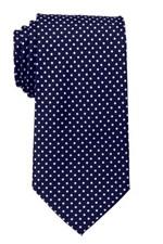 Men's Navy Blue and White Dot Necktie Schools Business Formal - NWT