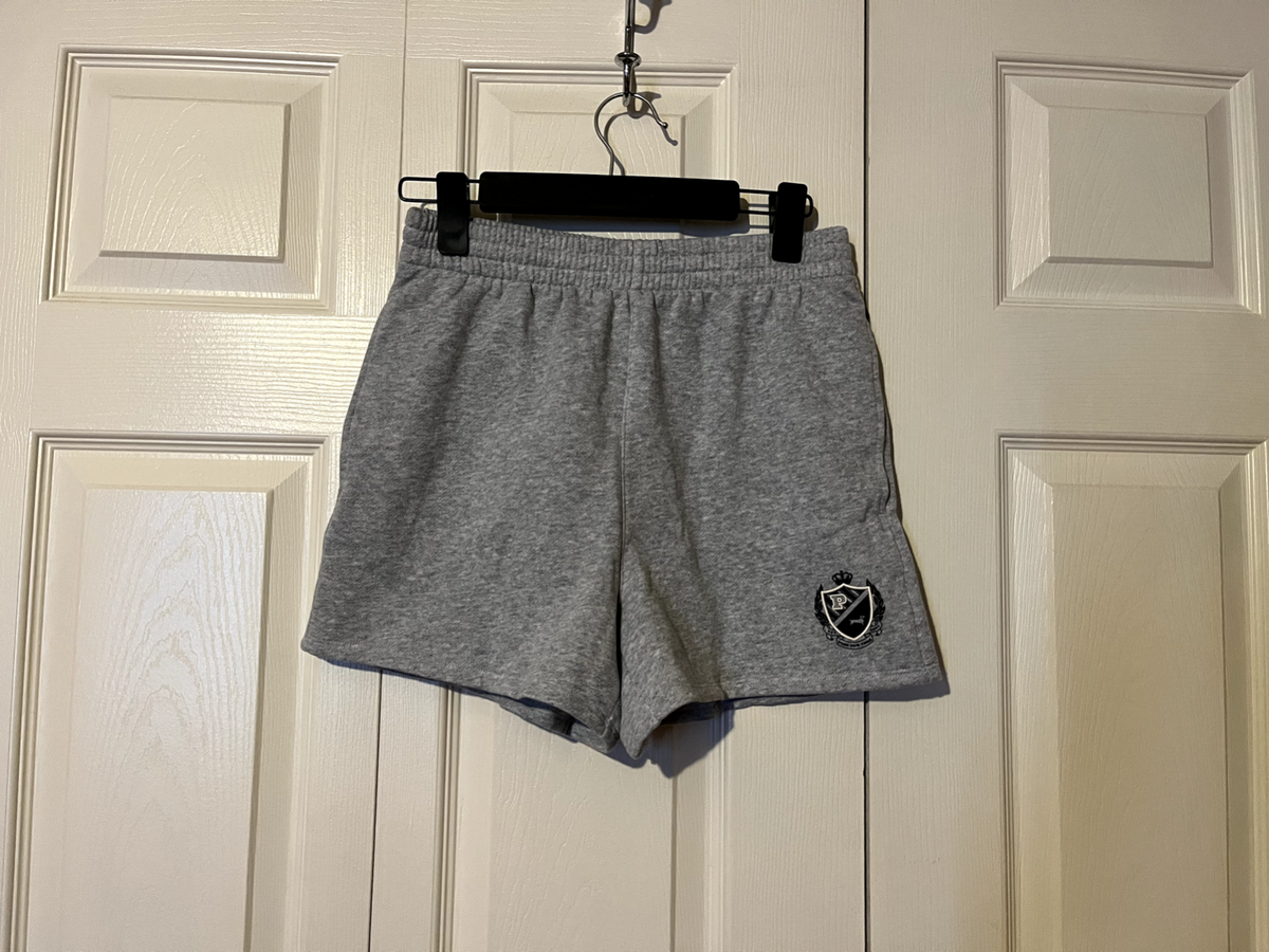 Victoria's Secret PINK Ivy Fleece Campus Shorts Heather Grey