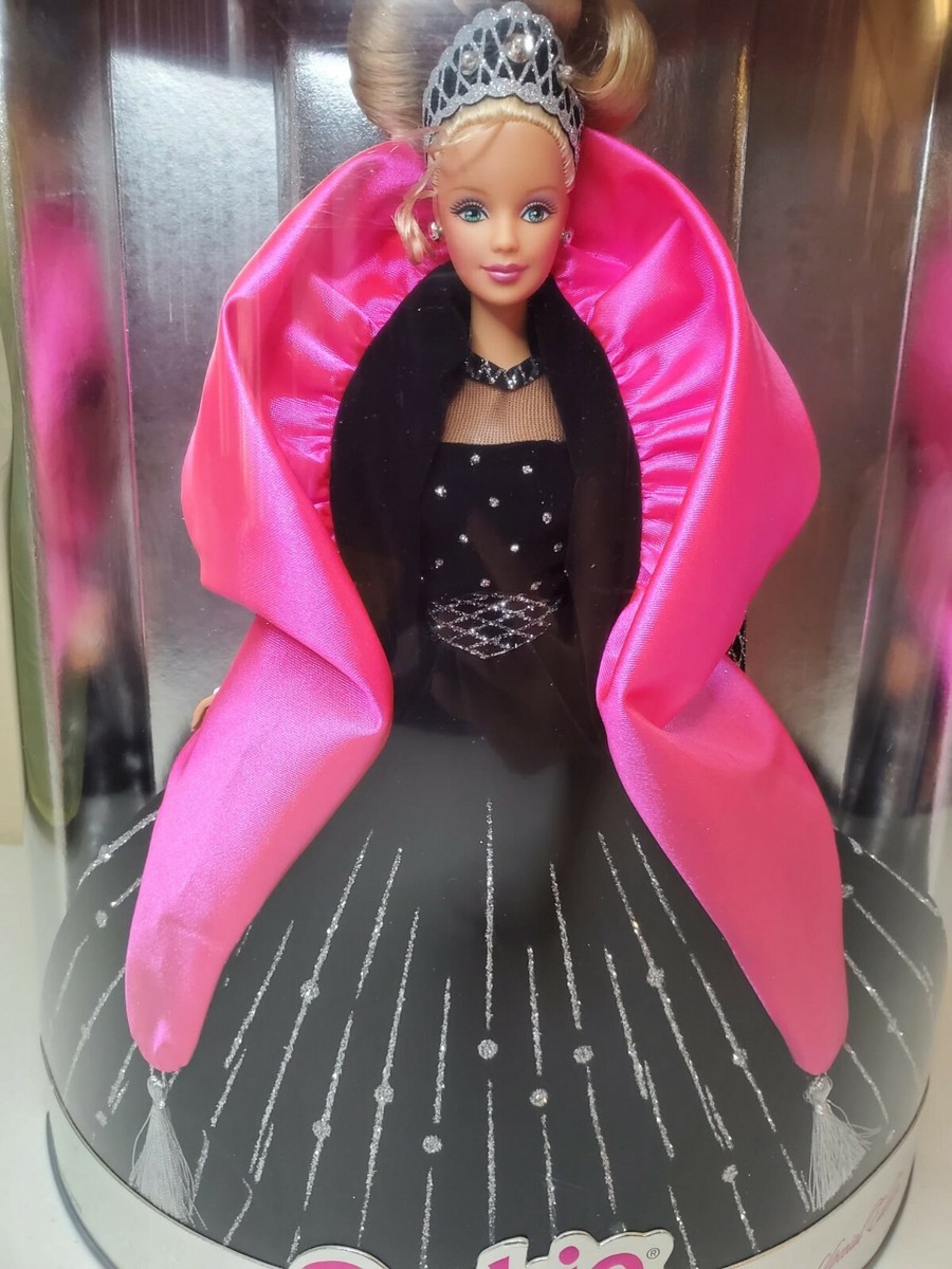 Vintage 1998 Barbie Happy Holidays Special Edition Black Pink