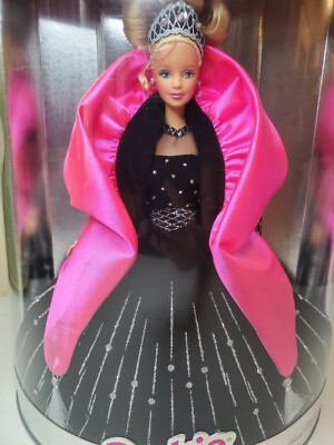 Vintage 1998 Barbie Happy Holidays Special Edition Black Pink