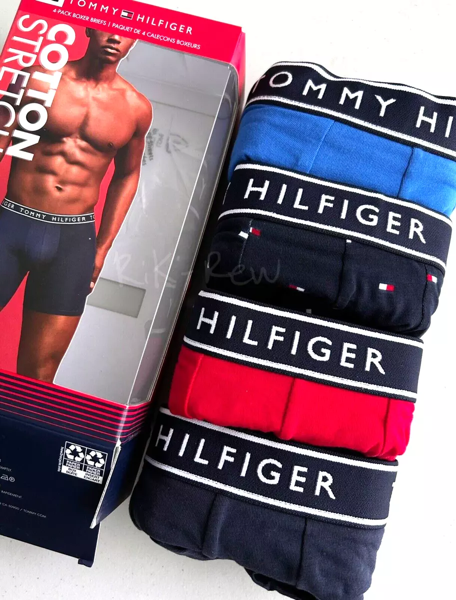 Tommy Hilfiger 4 Pk Cotton Stretch Boxer Briefs XL 40-42, Navy Combo | eBay