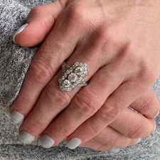 Handcrafted In 925 Silver Old European Cut 1.69CT CZ Genuine Art Deco Women Ring