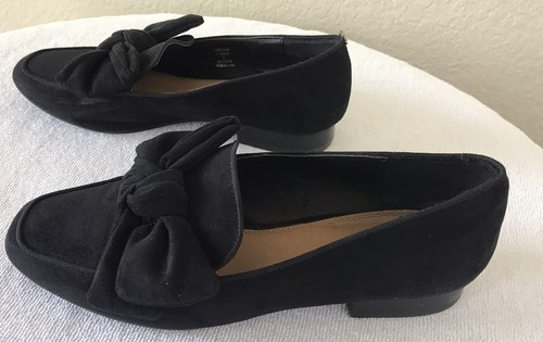 black suede flats round toe