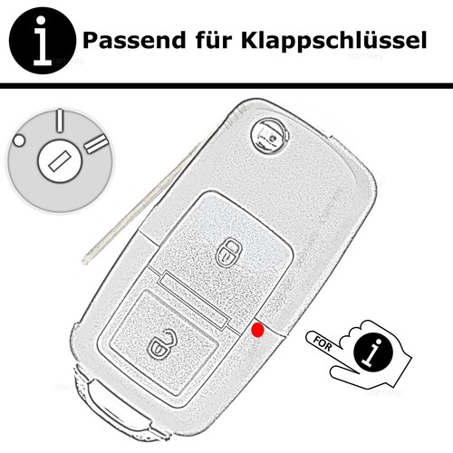 Custodia silicone chiave per VW Seat Skoda Leon Sharan Alhambra Golf4 T5 Fabia OE - Foto 2 di 4