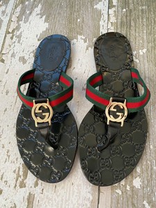 gucci web flip flops
