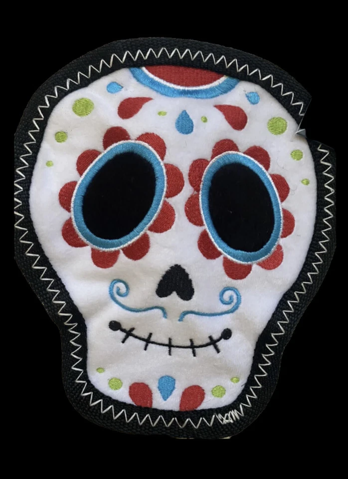 ZippyPaws Z-Stitch Halloween Dog Toy Sugar Skull Day of the Dead Durable Squeaky - Image 3 of 4