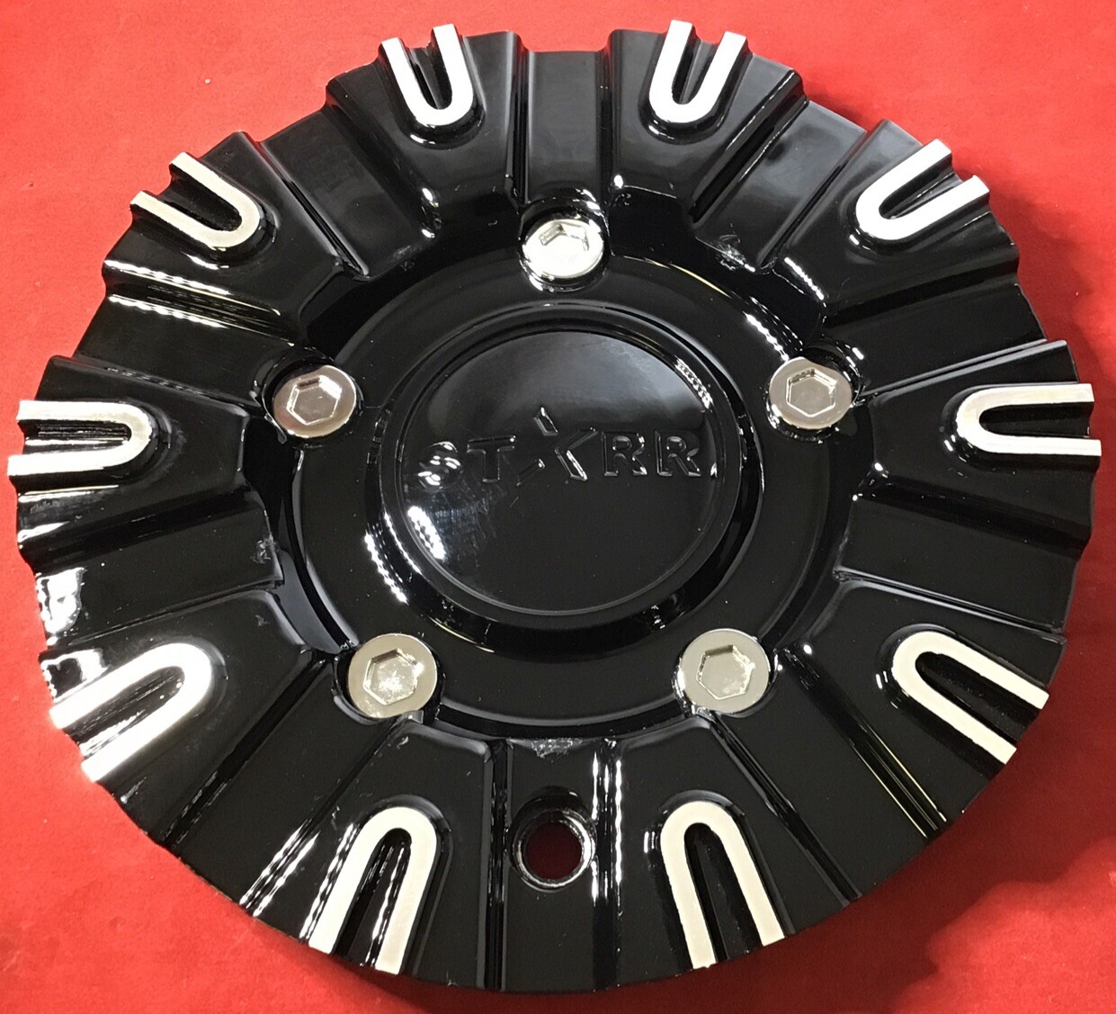 NEW Starr GLOSS BLACK MACHINED Wheel Center Cap CUSTOM AFTERMARKET113S184 8668