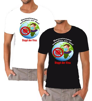 GEMEINSAM SCHAFFEN WIR DAS STOPPT DEN VIRUS SPRÜCHESHIRT MOTIV MÄNNER T-SHIRT
