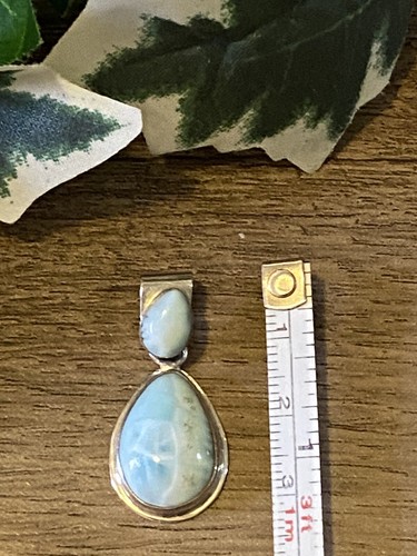 STERLING SILVER Larimar Pendant. BEAUTIFUL! - 第 4/6 張圖片