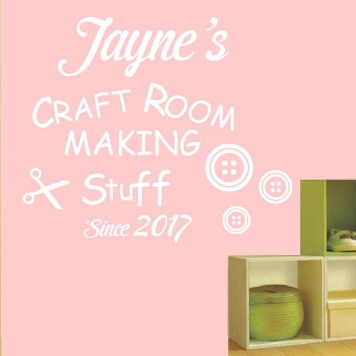 Personalised Craft Room Vinyl Wall Decal Sticker, For Craft Room or Hobby Room - Picture 2 of 7