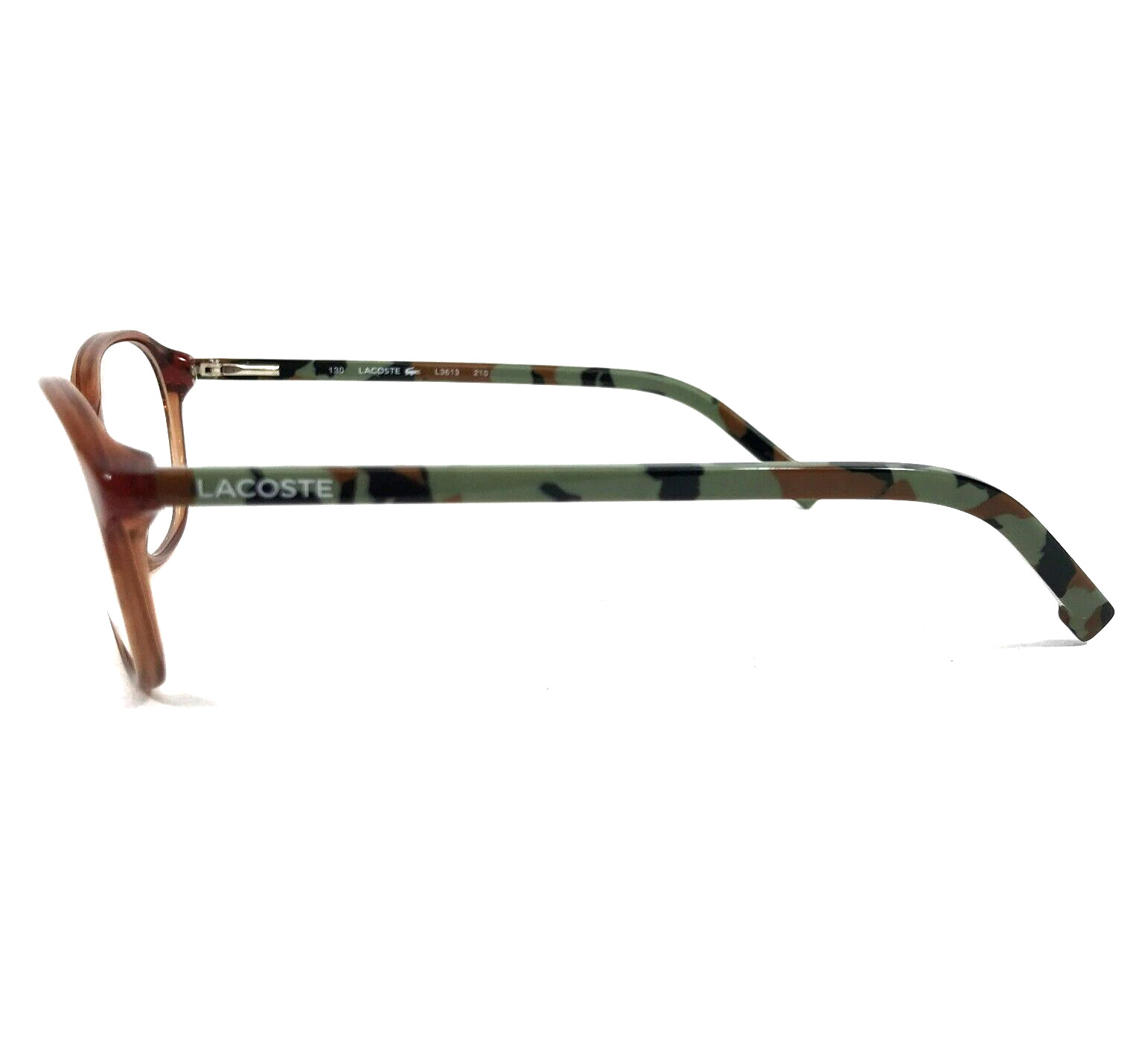 Lacoste Kids Eyeglasses Frames L3613 210 Brown Army Camouflage Round 48-17-130 thumbnail 5