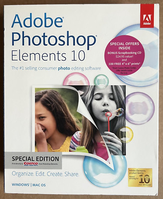 Adobe Photoshop Elements 10 - Factory Sealed  | New -  PC / Mac OS