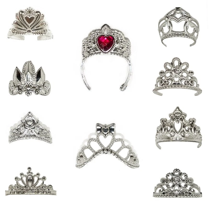 10pcs Multi-style Plastic Crown Tiara For 11.5" Doll Accessories 1/6 Accessories - Image 2 of 4
