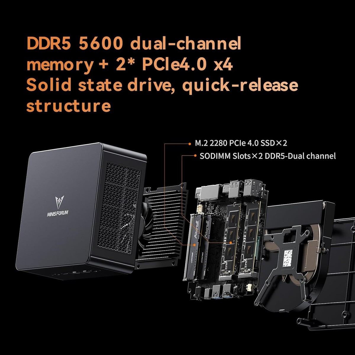 Minisforum UM880 Pro Mini PC AMD Ryzen 7 8845HS Processor NUC