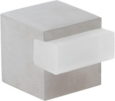 | Fermaporta Da Pavimento - Design Quadrato | 20X20X20 | Acciaio - Gomma Bianca 