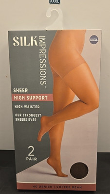 Silk Impressions Pantyhose 2 Pack XXL coffee bean  40 Denier High Support Sheer