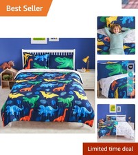 Dinosaur Twin Comforter Set Microfiber Bedding Sheets Pillowcase Sham