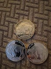 1  Ounce Indian Head Silver Rounds (3)  .999 Fine, Uncertified