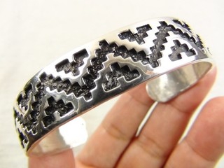 33g BIG 7" James Rogers Sterling Silver Overlay Cuff Bracelet Southwestern