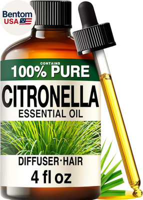 100% Pure Citronella Oil - 4 Fl Oz Citronella Essential Oil for Hair, Skin, Diff