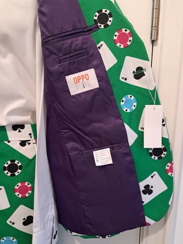 OPPOSUITS HERREN POKER FACE CHIPS ACE KARTEN JACKE 38R TRS 32L & TIE OPPO SUIT - Bild 14 von 22