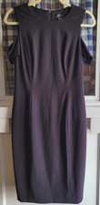 Tahari ASL Women's Black Cold Shoulder Short Sleeve Sheath Midi Dress Size 4
