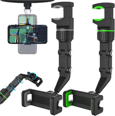 Rearview Mirror Phone Holder, Multi-Function Adjustable 360° Universal Holder, 3