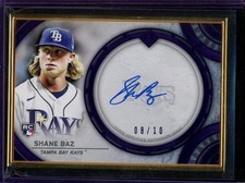 Shane Baz 2022 Topps Transcendent Gold Framed Rookie Auto Purple /10 RC Rays