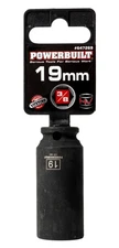 Powerbuilt 3/8-inch Drive 6 Pt Metric Deep Impact Socket 19mm Part Number 647269